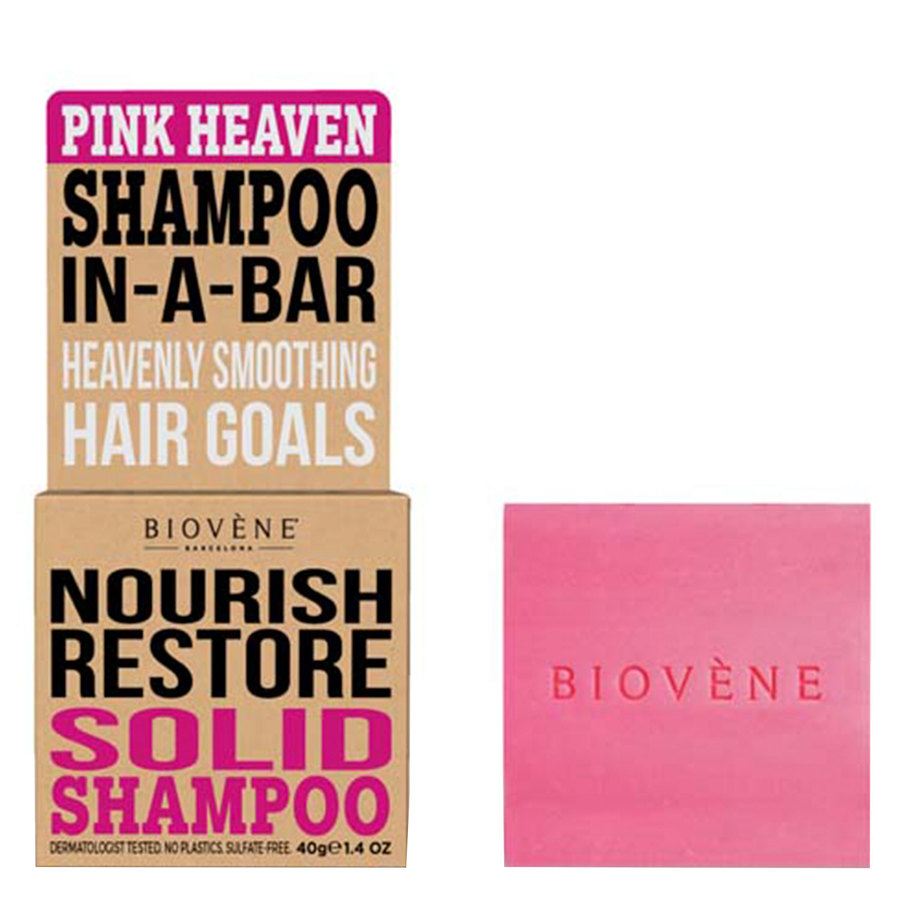 Biovène Hair Care Shampoo Bar Nourish Restore Pink Heaven 40 g