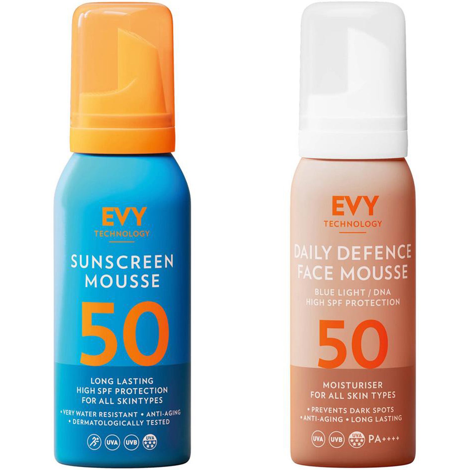 EVY Technology Sun Protection Set Face Mousse SPF50 & Sunscreen Mousse SPF50 - 175 ml