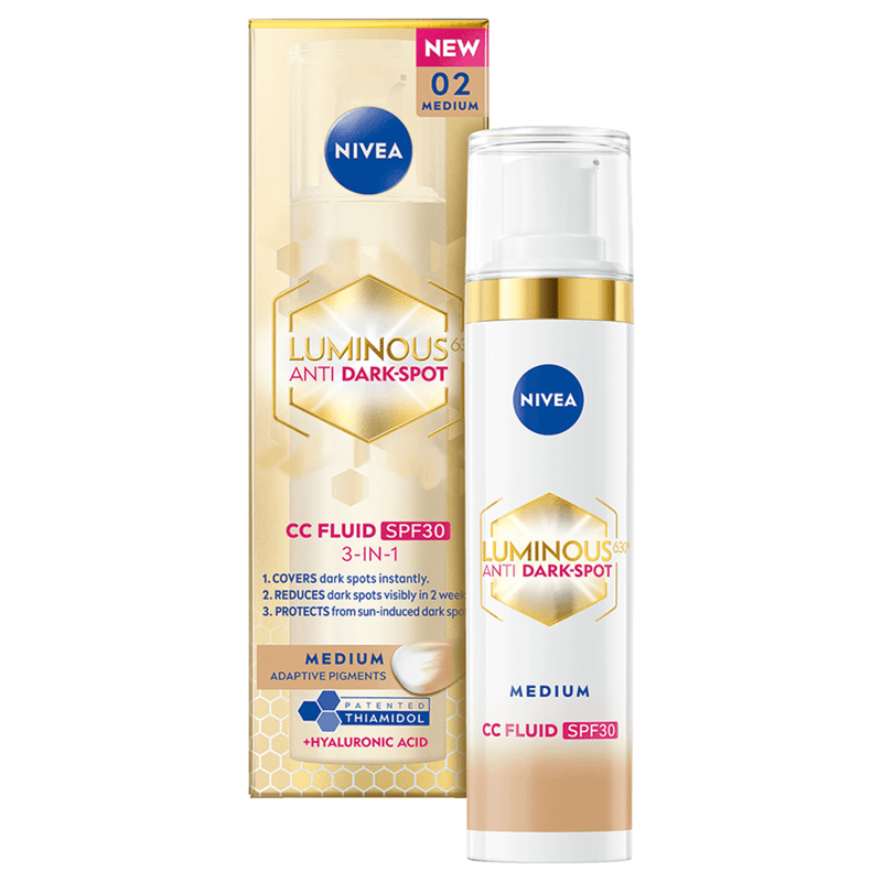 NIVEA Färgad dagkräm Luminous 630 Anti Dark-Spot CC Fluid 3-in-1 Medium SPF30 40 ml