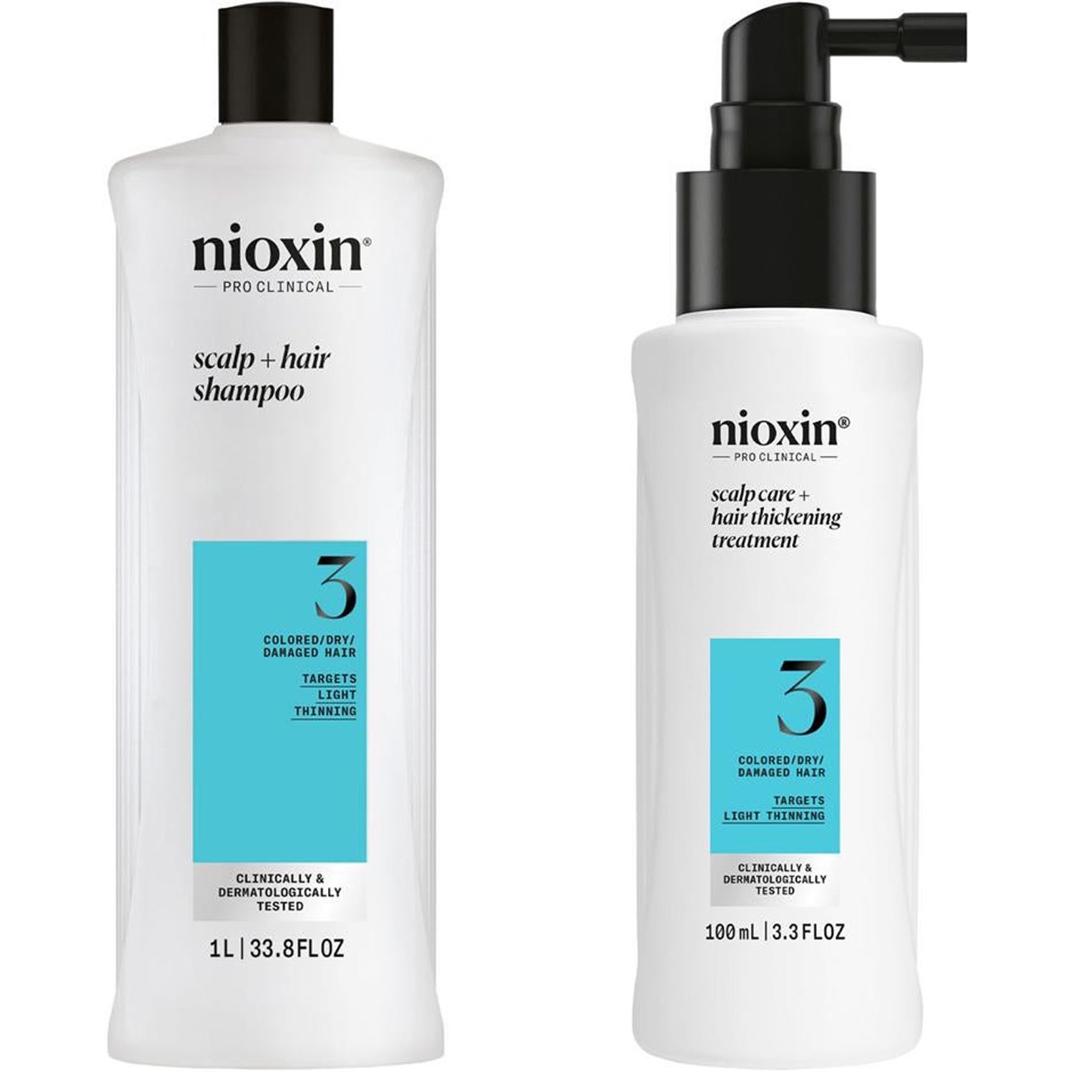 Nioxin System 3 Shampoo & Treatment Set 1000ml Shampoo & 100 ml Serum - 1100 ml