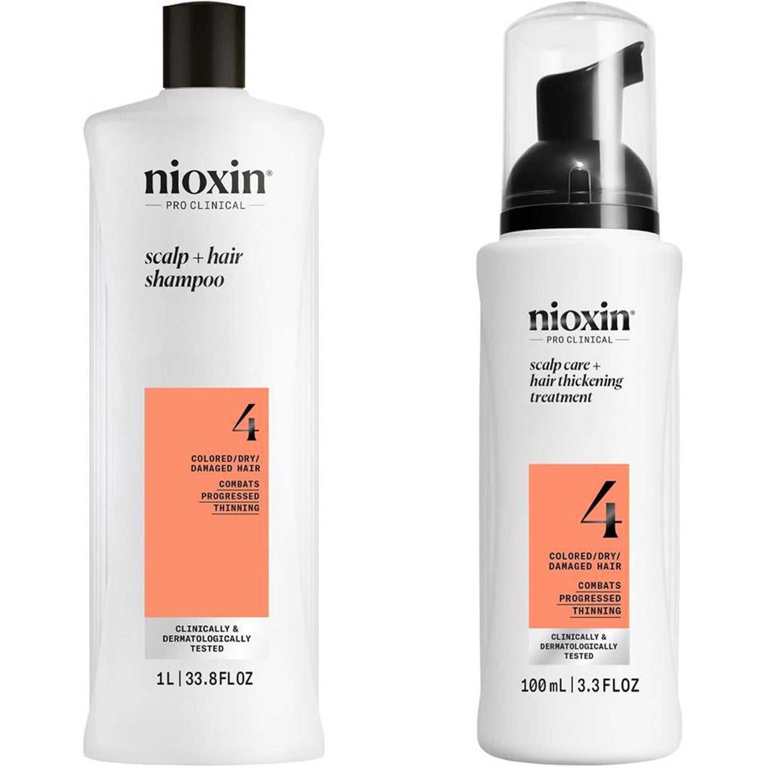 Nioxin System 4 Shampoo & Treatment Set 1000ml Shampoo & 100 ml Serum - 1100 ml