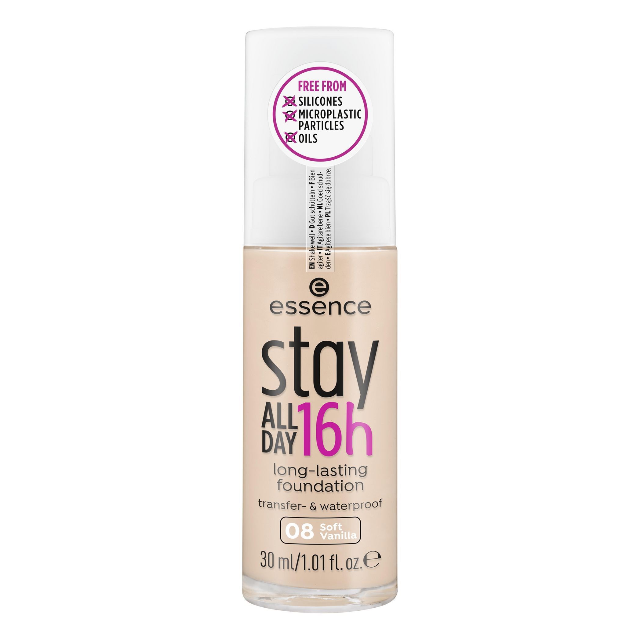essence stay all day 16h long-lasting foundation 08 Soft Vanilla